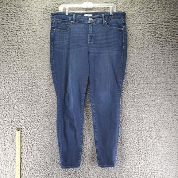 Loft Plus Jeans Womens Size 16 Blue High Waist Skinny Denim Stretch - Picture 1 of 14